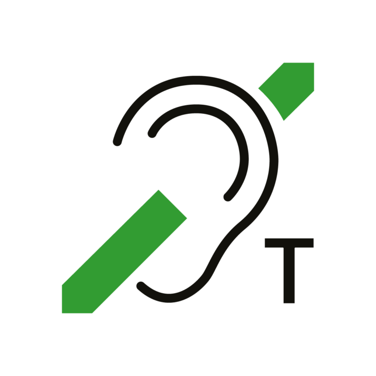 Ikona ucha z literką T